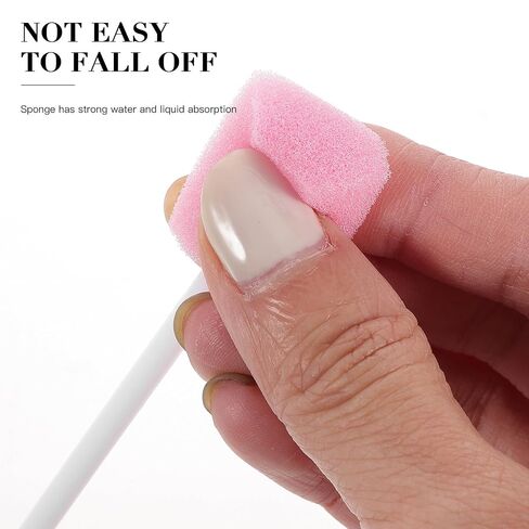 VANZACK Disposable and Oral Mouth Swabs Sponge 200pcs Pink for Care, Soft 6-Angle Shaped Cleaning Tooth Teeth Gums, Suitable for Electronic Industry and Household Supplies in Saudi Arabia