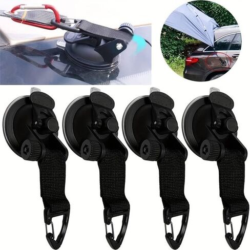 4Pcs Universal Car Suction Cup Anchor Securing Hook Tie Down Camping Tarp As Car Side Awning Outdoor Motorhomes Vans Accessories in Saudi Arabia