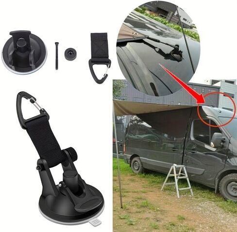4Pcs Universal Car Suction Cup Anchor Securing Hook Tie Down Camping Tarp As Car Side Awning Outdoor Motorhomes Vans Accessories in Saudi Arabia