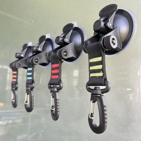 2-Pack Strong Windproof Suction Cup Hooks, Multi-Functional PP Material for Outdoor Camping, Car Mounted Tent, Camping Canopy, Home Use - Secure Grip Buckle in Saudi Arabia