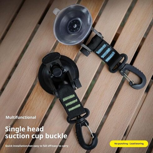 2-Pack Strong Windproof Suction Cup Hooks, Multi-Functional PP Material for Outdoor Camping, Car Mounted Tent, Camping Canopy, Home Use - Secure Grip Buckle in Saudi Arabia
