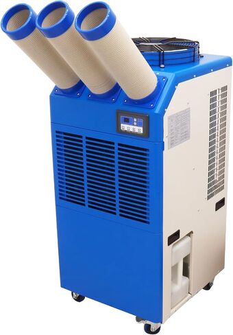 INTSUPERMAI 220V Industrial Portable Air Conditioner 22178 BTU Mobile Spot Cooler 910m³/h Airflow Three Adjustable Vents 2400W Heavy-Duty AC Unit with Wheels for Factory, Warehouse, Workshop in Saudi Arabia