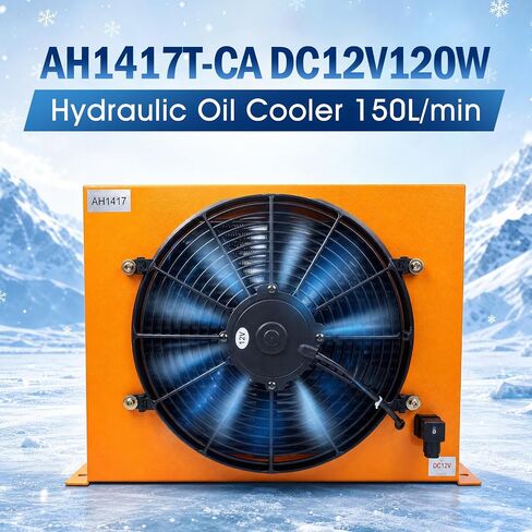 AH1417T-CA Hydraulic Oil Cooler, DC12V 120W 150L/min Air-Cooled Fan Radiator, 2MPa Industrial Cooling System for Hydraulic/Lubrication/Transmission Oil Systems in Saudi Arabia
