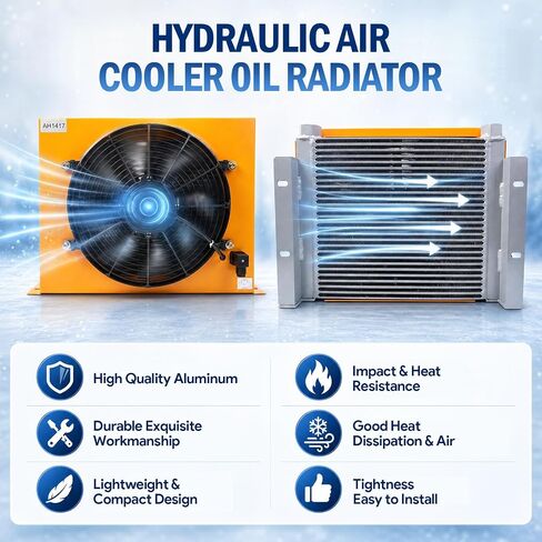 AH1417T-CA Hydraulic Oil Cooler, DC12V 120W 150L/min Air-Cooled Fan Radiator, 2MPa Industrial Cooling System for Hydraulic/Lubrication/Transmission Oil Systems in Saudi Arabia