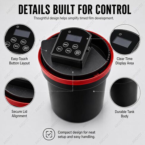 Automatic Film Processor, Electric Home Developing Kit with Smart Timer, Precise Smart Timer Control, Dual Modes and Adjustable Speed for 35mm, 120/220 B&W and Color Film Processing in Kuwait