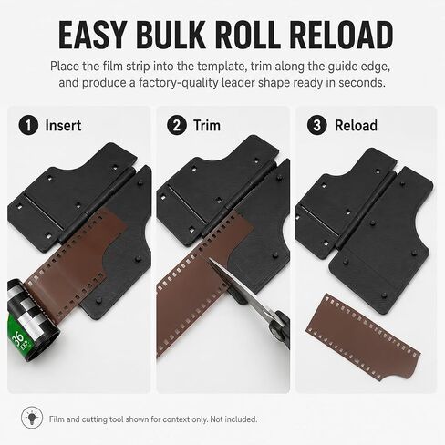 SplashNColor 35mm Film Leader Cutter Trimming Template for Leica Ablon – Precision Sandwich Guide | Easy Reload Analog Photography Tool | Bulk Roll Darkroom Accessory in Kuwait