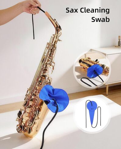 POGOLAB Alto Saxophone Cleaning Kit, 10-in-1 Instrument Care Set with Sax Swab, Microfiber Cloth, Brush, Mouthpiece Pad, Screwdriver, Thumb Rest & Reed Box, Daily Maintenance for Alto Sax/Clarinet in Saudi Arabia