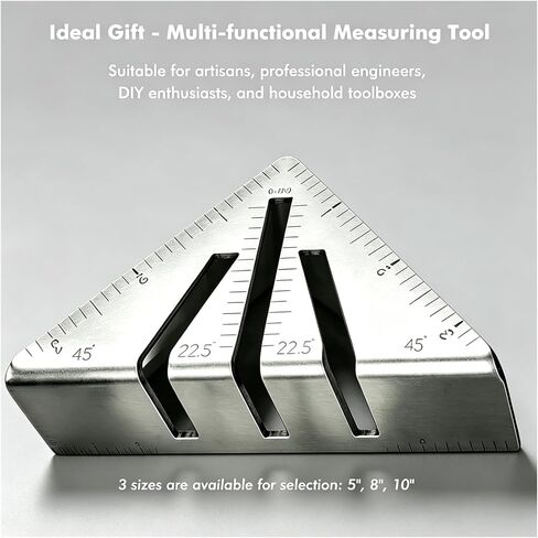 22.5°-90° Professional Heavy Duty Metalworking Miter Square, Welding Angle Layout Tool for Pipe Tubing Fabrication, Square Tubing, Pipe, Angle Iron, Framing and Saw Marking(10") in Kuwait