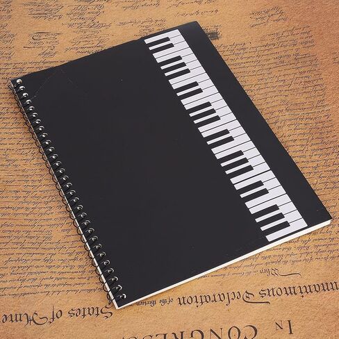 50 Pages Musical Notation Staff Notebook Music Manuscript Writing Paper for Songwriters Piano Notebook Amateurs Music Score Writing Paper (Black Piano Pattern) in Kuwait