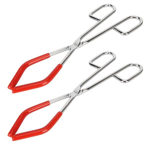 2pcs Lab Beaker Tongs, Steel Rubber Coated Ends Strong Grip Rust, with Maximum Opening 16.2cm, for 50mL to 2000mL Beakers Labware Science Classroom in Kuwait