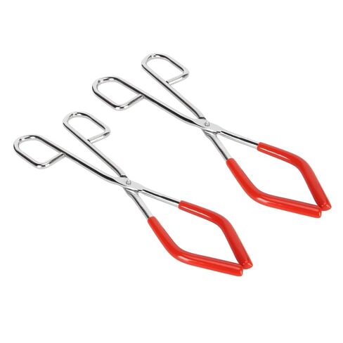 2pcs Lab Beaker Tongs, Steel Rubber Coated Ends Strong Grip Rust, with Maximum Opening 16.2cm, for 50mL to 2000mL Beakers Labware Science Classroom in Kuwait