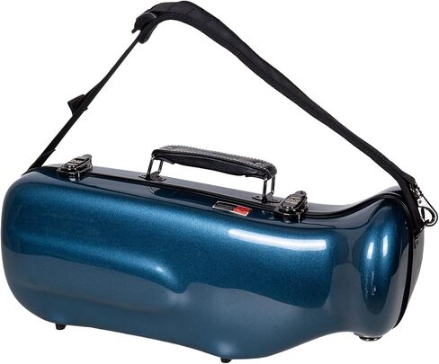 Crossrock Trumpet Case- Fiberglass Hardshell with Backpack Straps in Blue in Saudi Arabia