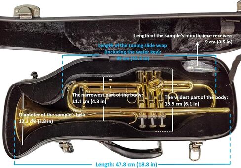 Crossrock Trumpet Case- Fiberglass Hardshell with Backpack Straps in Blue in Saudi Arabia