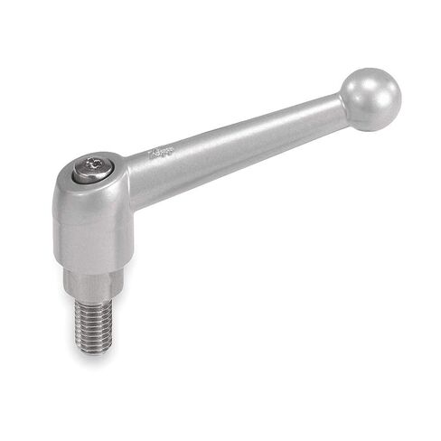 Kipp 06430-4A51X55 مقبض قابل للتعديل من الزنك/الفولاذ مع خيط خارجي 1/2-13 بوصة، نمط كرة كلاسيكي، بوصة، لمسة نهائية مطلية بمسحوق الساتان الأسود، مكونات فولاذية، مقاس 4، طول المسمار 55 مم in Kuwait