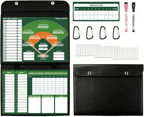 Portable&Foldable Baseball Lineup Board for Coaches to Manage Game&Practice | Pro Softball & Baseball Lineup Board for Dugout to Plan Winning Strategies, Control Lineups, Visualize Tactics & Review Stats in Kuwait