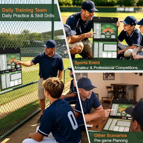 Portable&Foldable Baseball Lineup Board for Coaches to Manage Game&Practice | Pro Softball & Baseball Lineup Board for Dugout to Plan Winning Strategies, Control Lineups, Visualize Tactics & Review Stats in Kuwait
