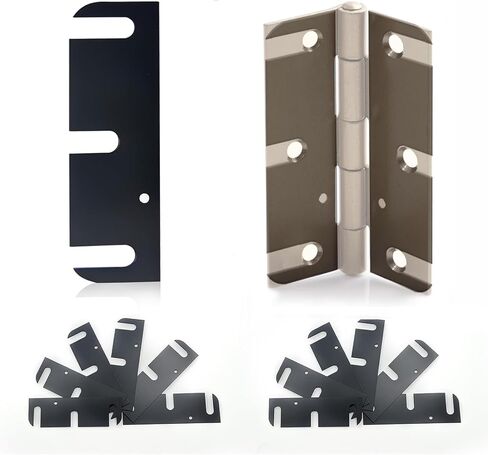 Door Hinge Shims 12 Pack– 1/32" (0.03") Thick Metal C-Slot Design for Fixing Sagging Doors & Uneven Gaps, Quick Door Alignment Adjustment (4 Inch) in Kuwait