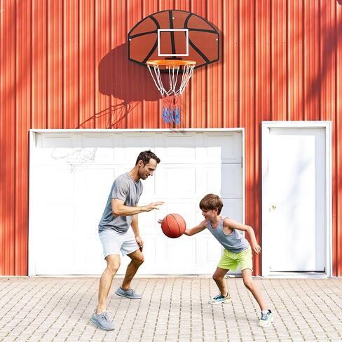 GYMAX Mini Basketball Hoop, Portable Wall Mounted Basketball Hoop with Shatterproof Backboard & All Weather Net, Mounting Hardware Included, Indoor Outdoor Basketball Goal for Kids, Teenagers, Adults in Kuwait