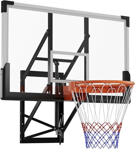 Garvee Basketball Hoop Outdoor Portable 44/48 Inch Backboard, 4.92-10ft Quickly Adjustable Basketball Goal System with Wheels for Court/Backyard/Driveway in Kuwait