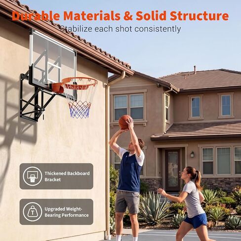 Garvee Basketball Hoop Outdoor Portable 44/48 Inch Backboard, 4.92-10ft Quickly Adjustable Basketball Goal System with Wheels for Court/Backyard/Driveway in Kuwait