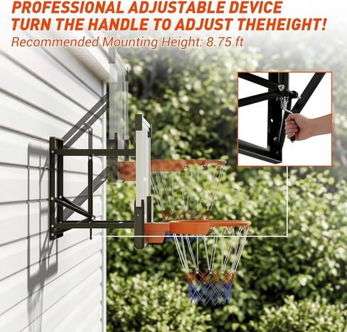 Garvee Basketball Hoop Outdoor Portable 44/48 Inch Backboard, 4.92-10ft Quickly Adjustable Basketball Goal System with Wheels for Court/Backyard/Driveway in Kuwait