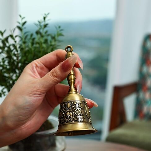 Super Loud Solid Brass Hand Call Bell, Handbell for Wedding, Classroom, Bedside, Table Bell,Dinner, Service, Cancer Bell,Meditation & Pet Training, Bronze Hand Bell in Kuwait