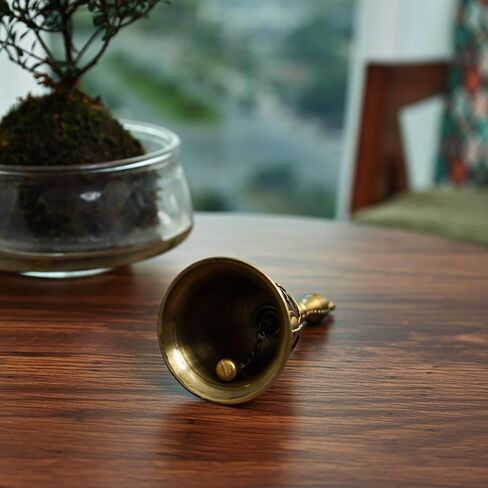 Super Loud Solid Brass Hand Call Bell, Handbell for Wedding, Classroom, Bedside, Table Bell,Dinner, Service, Cancer Bell,Meditation & Pet Training, Bronze Hand Bell in Kuwait