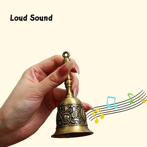 Super Loud Solid Brass Hand Call Bell, Handbell for Wedding, Classroom, Bedside, Table Bell,Dinner, Service, Cancer Bell,Meditation & Pet Training, Bronze Hand Bell in Kuwait