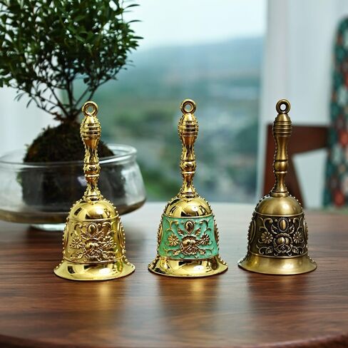 Super Loud Solid Brass Hand Call Bell, Handbell for Wedding, Classroom, Bedside, Table Bell,Dinner, Service, Cancer Bell,Meditation & Pet Training, Bronze Hand Bell in Kuwait