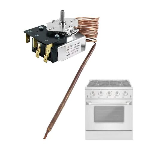 KKTB-18-48 Oven Thermostat Replacement for Robertshaw Stove Oven Range Thermostat, 5A 120VAC,150-599°F, 48" Capillary Tube Suitable，Fits for Awoco, Forno, Thor 30/36/48" Gas Range with 18" Oven Cavity in Kuwait
