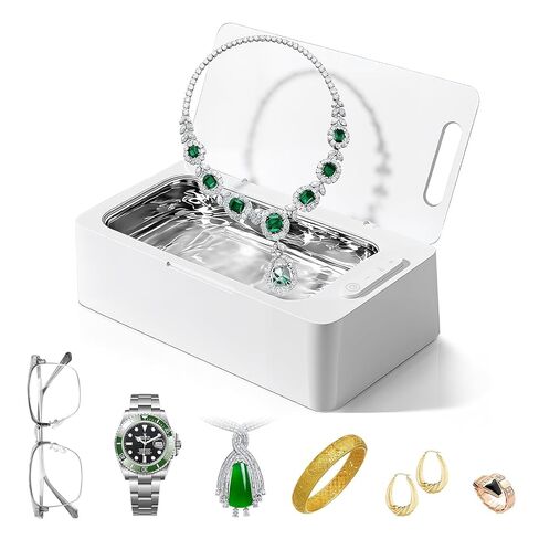 Ultrasonic Jewelry Cleaner Pro for Silver，Eyeglasses, Rings, Retainers, Dentures，Watch Strap, 3 Timer Modes，450ml Capacity (053-P303) in Kuwait