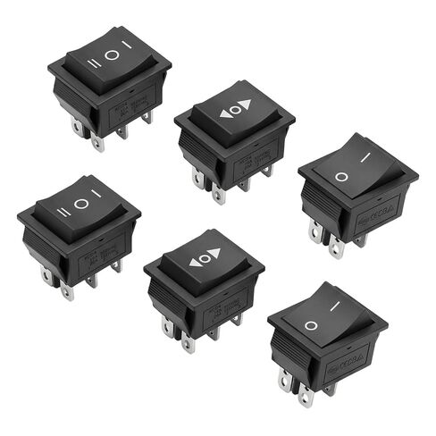 Momentary Rocker Switch, 4 Pin 2 Position 16A 250VAC, 6 Pin 2 Position 16A AC250V, 6 Pin 3 Position 16A AC250V for Car Marine Home Appliances, 6 Pcs in Kuwait