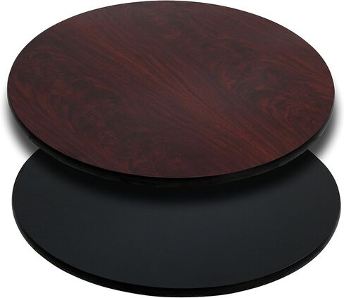 Flash Furniture 3 Pack 24'' Round Table Top with Black or Mahogany Reversible Laminate Top in Kuwait