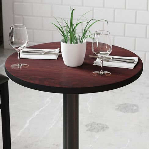 Flash Furniture 3 Pack 24'' Round Table Top with Black or Mahogany Reversible Laminate Top in Kuwait