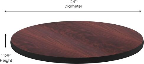 Flash Furniture 3 Pack 24'' Round Table Top with Black or Mahogany Reversible Laminate Top in Kuwait