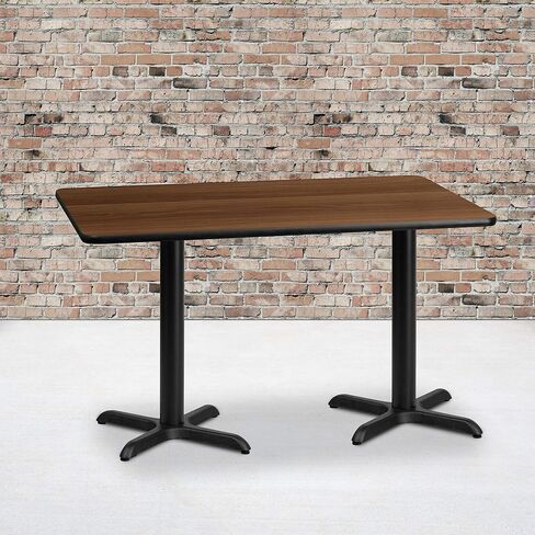 BizChair 30"x60" Rectangular Walnut Laminate Table Top with 22"x22" Bases in Kuwait