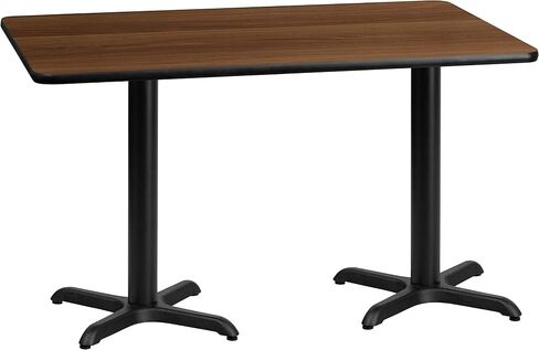 BizChair 30"x60" Rectangular Walnut Laminate Table Top with 22"x22" Bases in Kuwait
