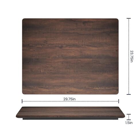 Flash Furniture Acadia 24" x 30" Dark Brown Tabletop, TopGuard HPL Seamless Edge, Scratch & Stain Resistant, All-Weather Durability, Commercial Grade in Kuwait