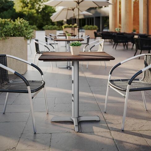 Flash Furniture Acadia 24" x 30" Dark Brown Tabletop, TopGuard HPL Seamless Edge, Scratch & Stain Resistant, All-Weather Durability, Commercial Grade in Kuwait