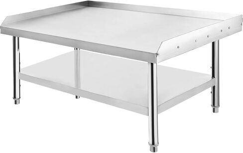 Stainless Steel Equipment Grill Prep Table – 60x30x24in, Adjustable Legs, 1000 lb Top & 220 lb Bottom Shelf, 2" Edge Baffle, Undershelf Storage, Perfect for Commercial Kitchen, Hotel, Home in Kuwait