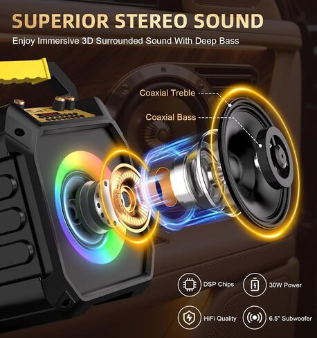 آلة كاريوكي مع 2 ميكروفونات لاسلكية، مكبر صوت كاريوكي محمول بلوتوث مع أضواء RGB القوية، نظام PA يدعم TWS، USB/TF، AUX والتسجيل للحفلات والمنزل والأطفال in Kuwait