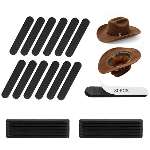 Hat Size Reducer, 30-Pack, Self-Adhesive Foam Tape, Black | Hat Sizing Tape, 4.33"x0.78", peel-and-stick, For Cowboy Hat, Fisherman's Hats,Panama & Straw Hat in Kuwait