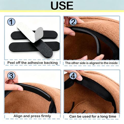 Hat Size Reducer, 30-Pack, Self-Adhesive Foam Tape, Black | Hat Sizing Tape, 4.33"x0.78", peel-and-stick, For Cowboy Hat, Fisherman's Hats,Panama & Straw Hat in Kuwait