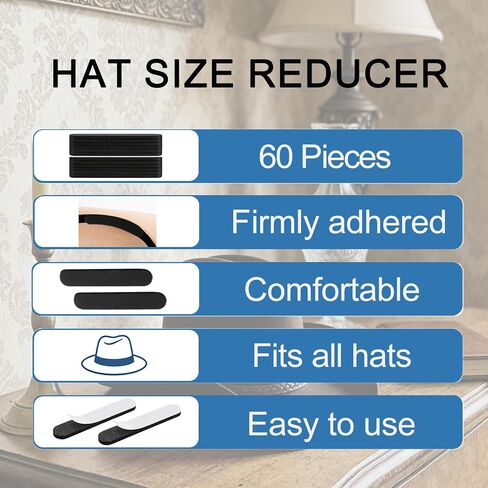 Hat Size Reducer, 30-Pack, Self-Adhesive Foam Tape, Black | Hat Sizing Tape, 4.33"x0.78", peel-and-stick, For Cowboy Hat, Fisherman's Hats,Panama & Straw Hat in Kuwait