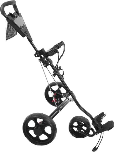 Ymiko Cart Folding Sports Wheel Folding Push Cart Portable Scorecard Holder with Buckle, Foot Brake and Large Wheels for and Sports Gear in Kuwait