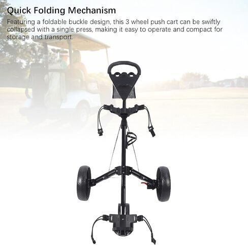 Ymiko Cart Folding Sports Wheel Folding Push Cart Portable Scorecard Holder with Buckle, Foot Brake and Large Wheels for and Sports Gear in Kuwait