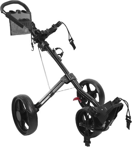 Ymiko Cart Folding Sports Wheel Folding Push Cart Portable Scorecard Holder with Buckle, Foot Brake and Large Wheels for and Sports Gear in Kuwait