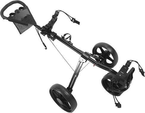 Ymiko Cart Folding Sports Wheel Folding Push Cart Portable Scorecard Holder with Buckle, Foot Brake and Large Wheels for and Sports Gear in Kuwait