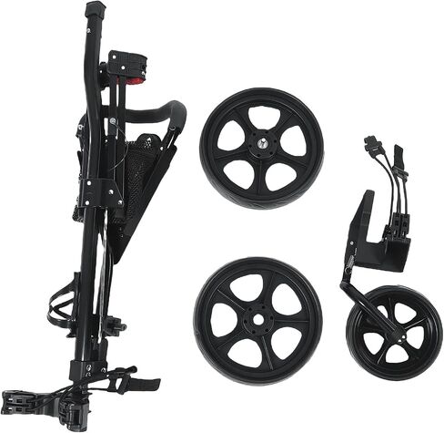 Ymiko Cart Folding Sports Wheel Folding Push Cart Portable Scorecard Holder with Buckle, Foot Brake and Large Wheels for and Sports Gear in Kuwait