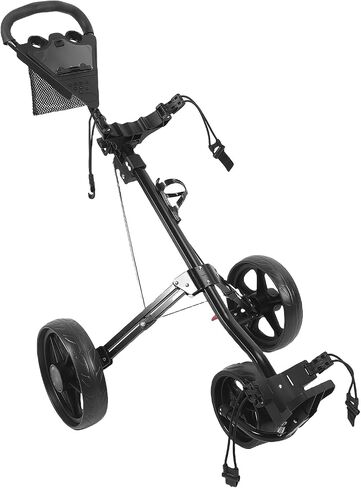 YUYTE 3 Wheel Push Wheel Folding Push Cart Portable Scorecard Holder with Buckle, Foot Brake and Large Wheels for and Sports Gear in Kuwait